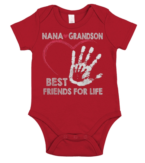 Nana and grandson best friends for life T-Shirt Short Sleeve Baby One-Piece