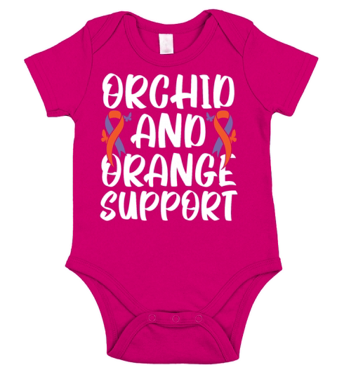 Orchid And Orange Support Skin Disease Psoriasis Short Sleeve Baby One-Piece