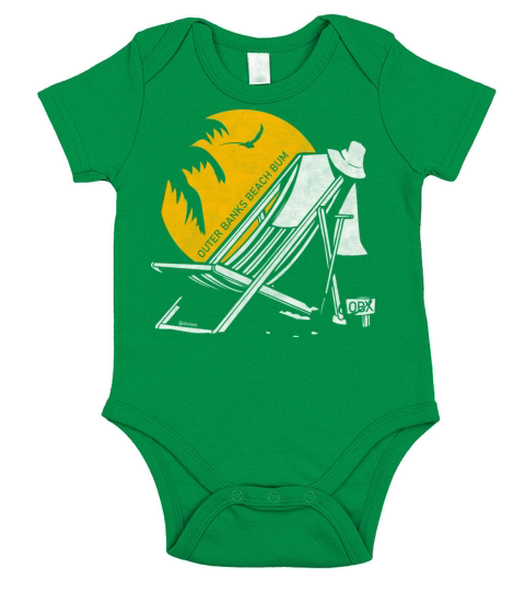 Outer Banks Beach Bum OBX Shell White Vintage Short Sleeve Baby One-Piece