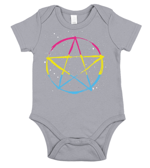 Pansexual Pentagram Pan Ally Wiccan Religion Pride Short Sleeve Baby One-Piece