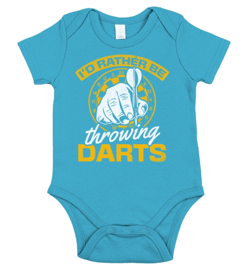 Playing Darts Player Darts Game Id Rather Be Short Sleeve Baby One-Piece