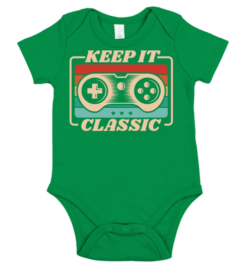 Retro Vintage Keep It Classic Video Games Short Sleeve Baby One-Piece