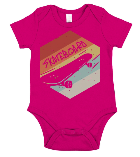 Retro Vintage Skateboard Short Sleeve Baby One-Piece