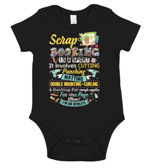 Scrapbooking Is Sport It Involves Cutting Punching Short Sleeve Baby One-Piece
