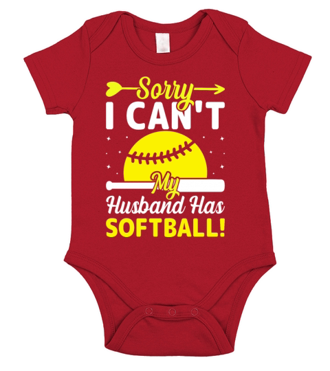 Softball Lover Wife - Sorry I Cant My Husband Short Sleeve Baby One-Piece