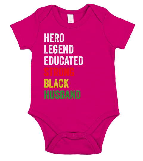 Strong Black Husband Hero Legend Educated Proud Hu Short Sleeve Baby One-Piece