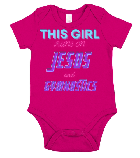 This girl runs on Jesus and Gymnastics Short Sleeve Baby One-Piece