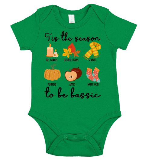 Tis The Season Fall Candles Colorful Leaves Short Sleeve Baby One-Piece