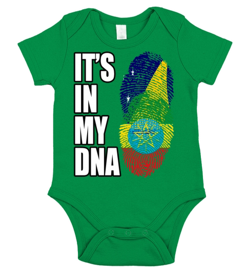 Tokelauan And Ethiopian Mix Heritage DNA Flag Short Sleeve Baby One-Piece