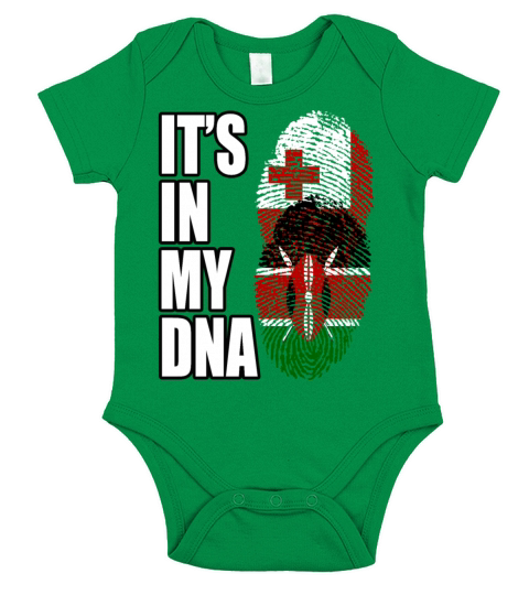 Tongan And Kenyan Mix Heritage DNA Flag Short Sleeve Baby One-Piece