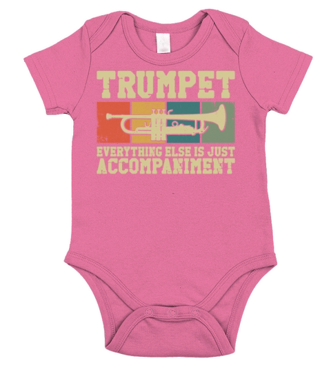 Trumpet Player Vintage Retro Short Sleeve Baby One-Piece