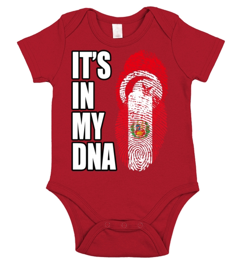 Tunisian And Peruvian Mix Heritage DNA Flag Short Sleeve Baby One-Piece