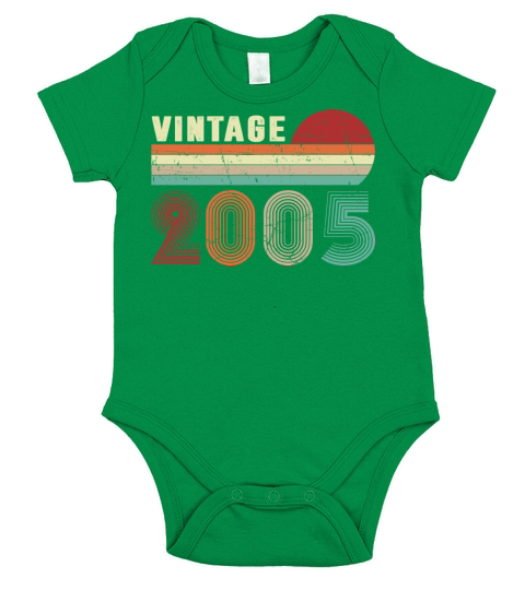 Vintage 2005 Boys Girls 17 Years Old 17th Birthday Short Sleeve Baby One-Piece