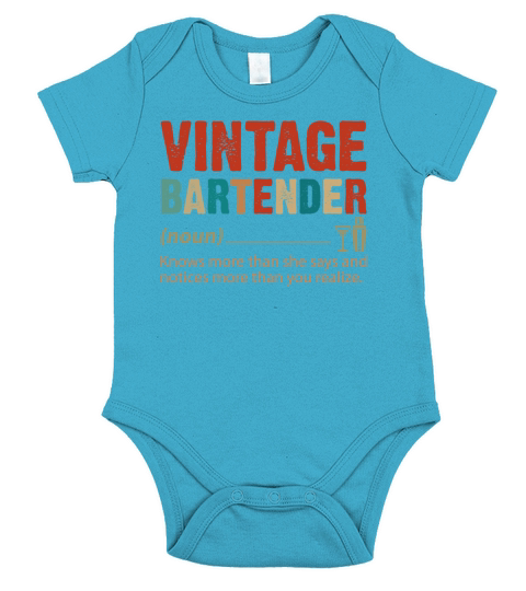 Vintage Bartender Knows More Than She Says Short Sleeve Baby One-Piece