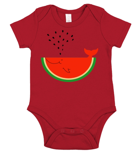 Watermelon Whale Short Sleeve Baby One-Piece