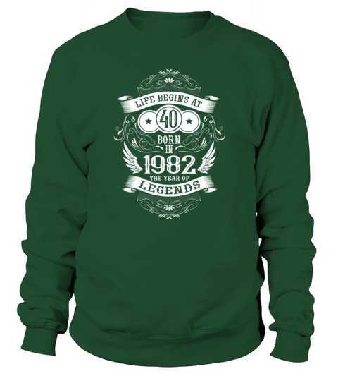 Life begins at 40 Vintage 1982 Birthday Vintage Sweatshirt Unisex