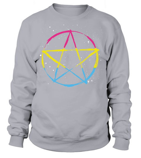 Pansexual Pentagram Pan Ally Wiccan Religion Pride Sweatshirt Unisex