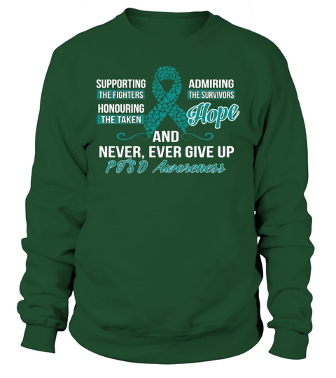 PTSD Awareness T-Shirt Teal Ribbon Tee Gifts Sweatshirt Unisex