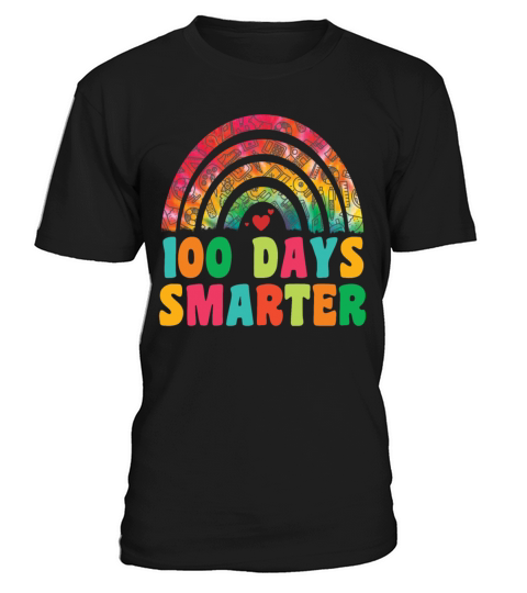 100 Days Smarter Rainbow Happy 100th Day of School T-Shirt Unisex
