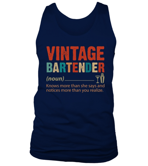 Vintage Bartender Knows More Than She Says Tank Top Unisex