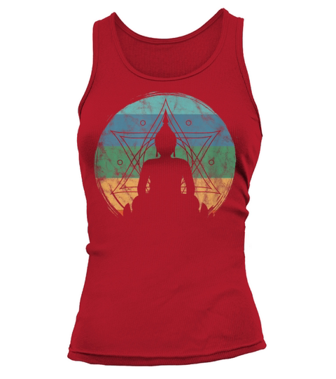 Retro Buddha Buddhist Yoga Spiritual Meditation Zen T-Shirt Tank top Woman