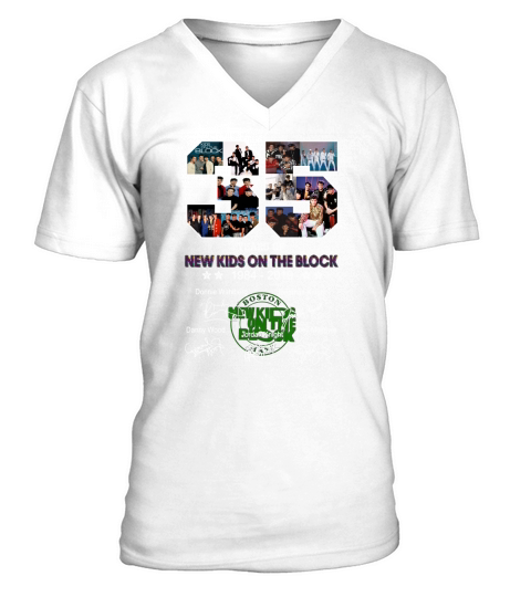 35 years of New Kids On The Block 1984 2019 signatures shirt V-Neck T-shirt