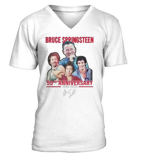 Bruce Springsteen 55th Anniversary 1965-2020 Signature shirt V-Neck T-shirt