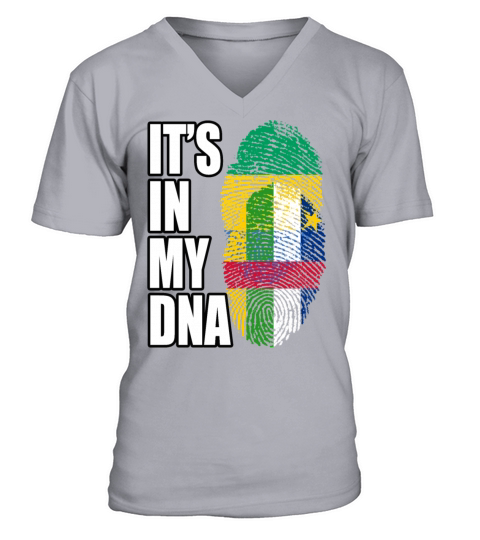 Gambian And Central African Mix Heritage DNA Flag V-Neck T-shirt