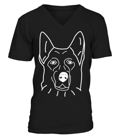 German Shepherd White V-Neck T-shirt
