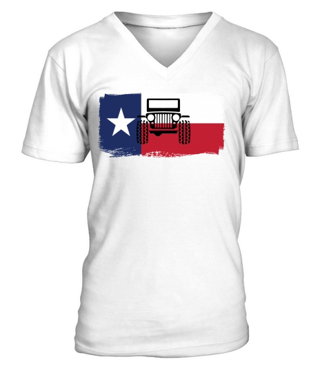 Jeep Texas Flag V-Neck T-shirt