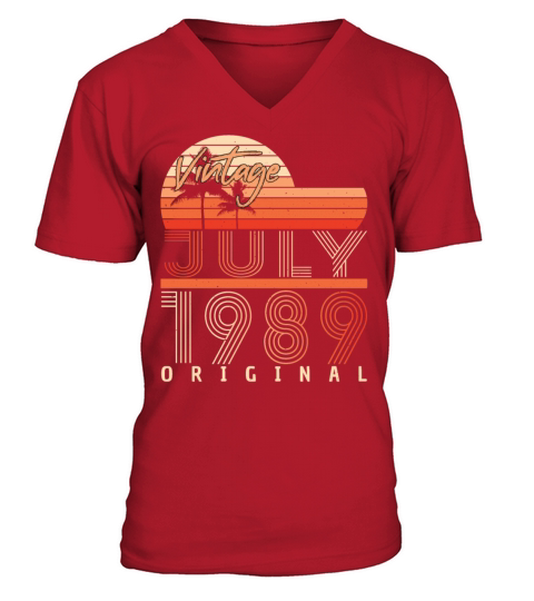 July 1989 Birthday Greeting V-Neck T-shirt