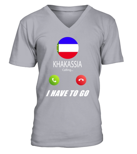 Khakassia is calling Is calling Flag Saying V-Neck T-shirt