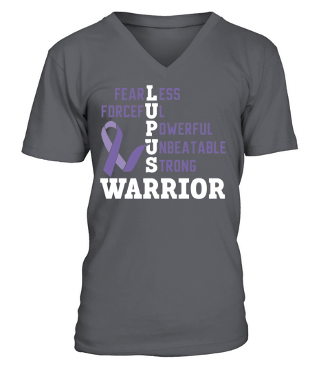 Lupus Awareness Purple Ribbon Autoimmune Disease V-Neck T-shirt
