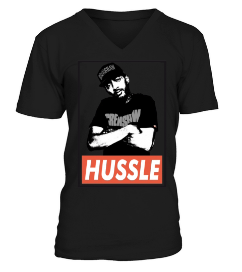 Nipsey Hussle OBEY V-Neck T-shirt