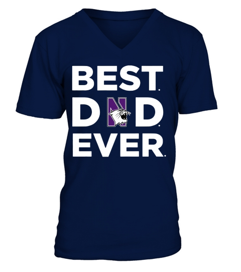 Northwestern Wildcats_Best Dad Ever V-Neck T-shirt