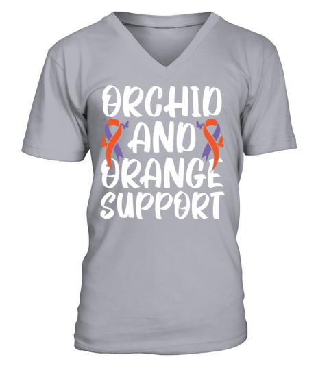 Orchid And Orange Support Skin Disease Psoriasis V-Neck T-shirt