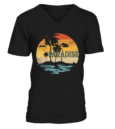 Paradise Is A Nice Place Summer Beach Vintage V-Neck T-shirt