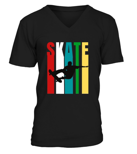 Skateboarder Retro Vintage Design Skateboarding V-Neck T-shirt