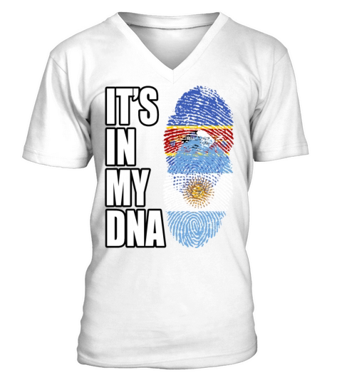 Swazi And Argentinian Vintage Heritage DNA Flag V-Neck T-shirt