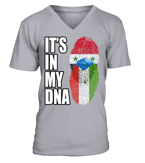 Syrian And Equatorial Guinean Vintage Heritage DNA V-Neck T-shirt