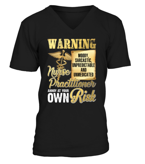 Warning Moddy Sarcastic Unpredictable V-Neck T-shirt