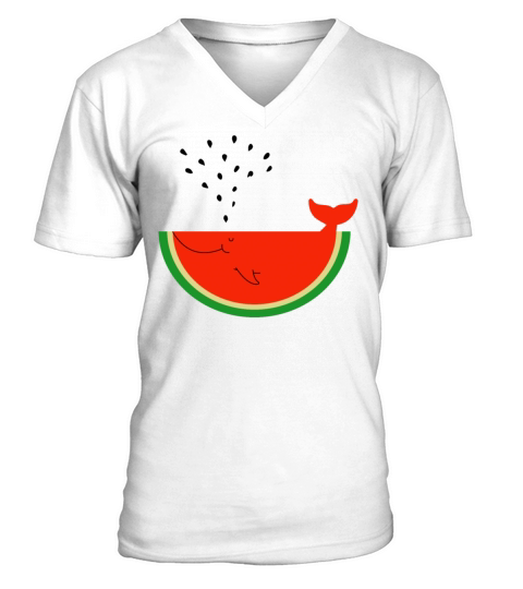 Watermelon Whale V-Neck T-shirt