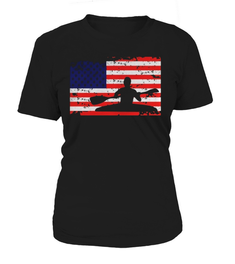 American Flag Kayaking Kayak Paddle Water T-Shirt Women's T-Shirt