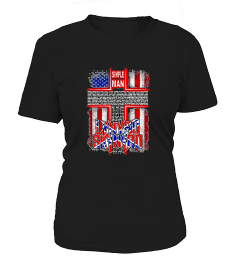 Cross Jesus Simple man lyrics Lynyrd Skynyrd American flag shirt Women's T-Shirt