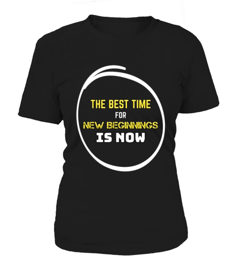 Motivational Quote - New Beginnings Black Women's T-Shirt