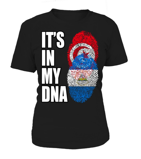 Tunisian And Nicaraguan Mix Heritage DNA Flag Women's T-Shirt