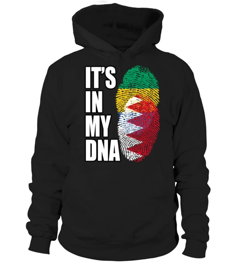 Gambian And Bahraini Mix Heritage DNA Flag Hoodie Unisex