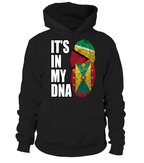 Guyanese And Grenadian Mix Heritage DNA Flag Hoodie Unisex