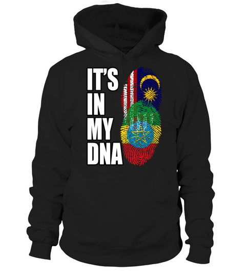 Malaysian And Ethiopian Mix Heritage DNA Flag Hoodie Unisex