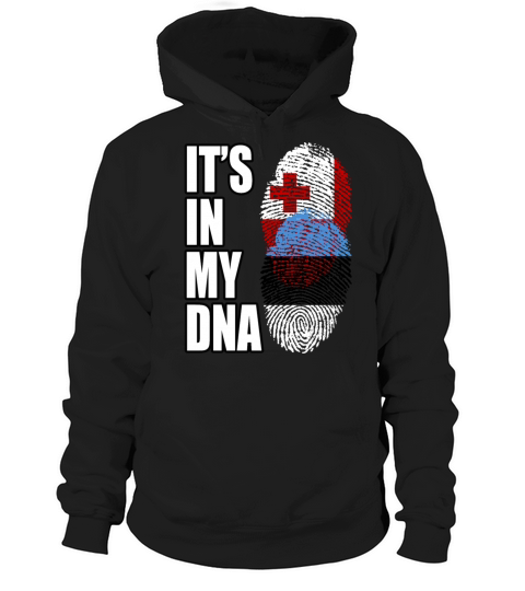 Tongan And Estonian Mix Heritage DNA Flag Hoodie Unisex